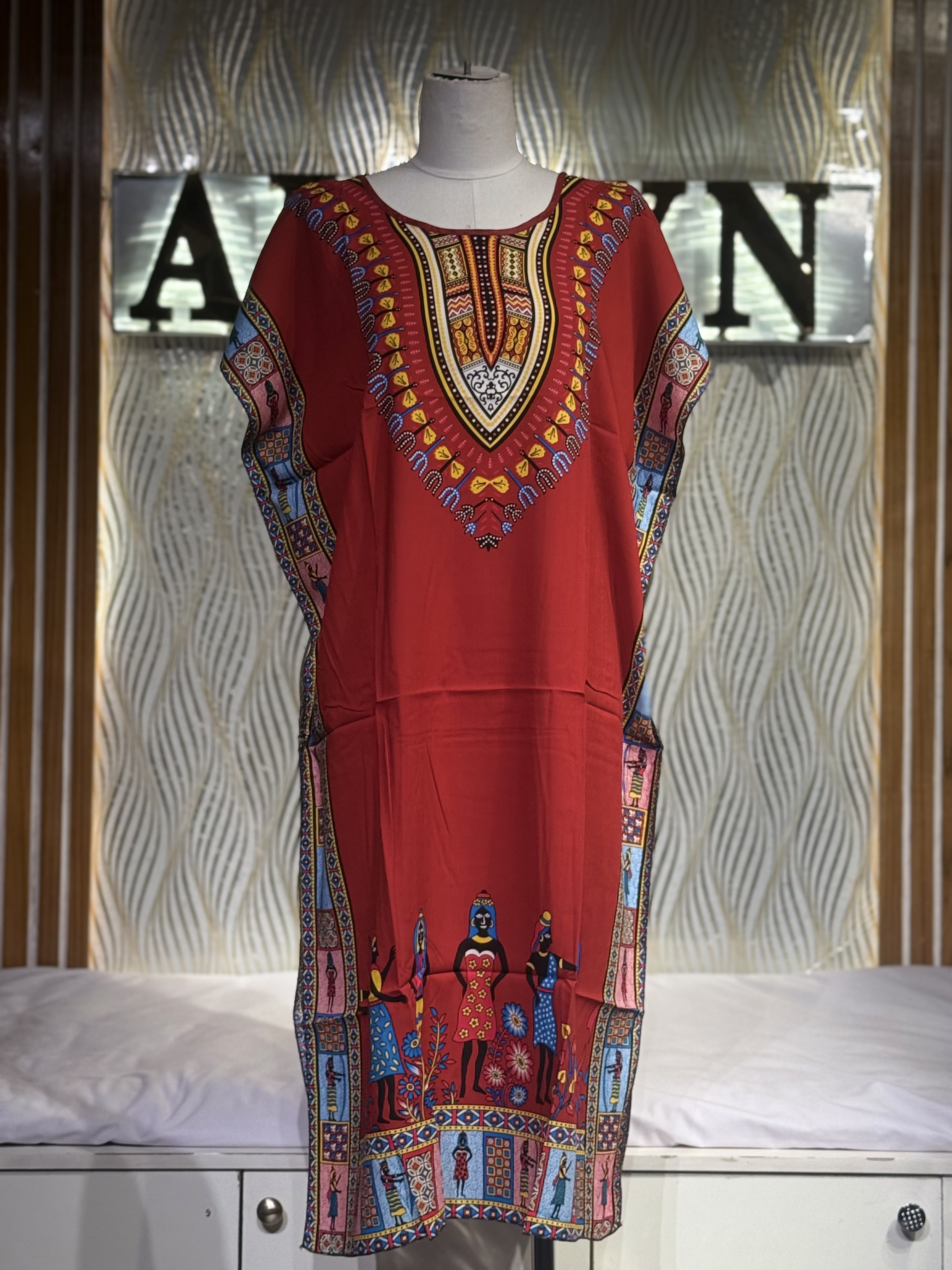 Kaftan Dashiki Print Dress - alternate view
