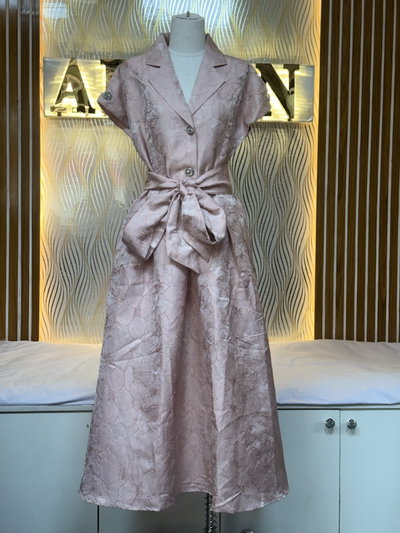 Belted Blazer Midi Dress
