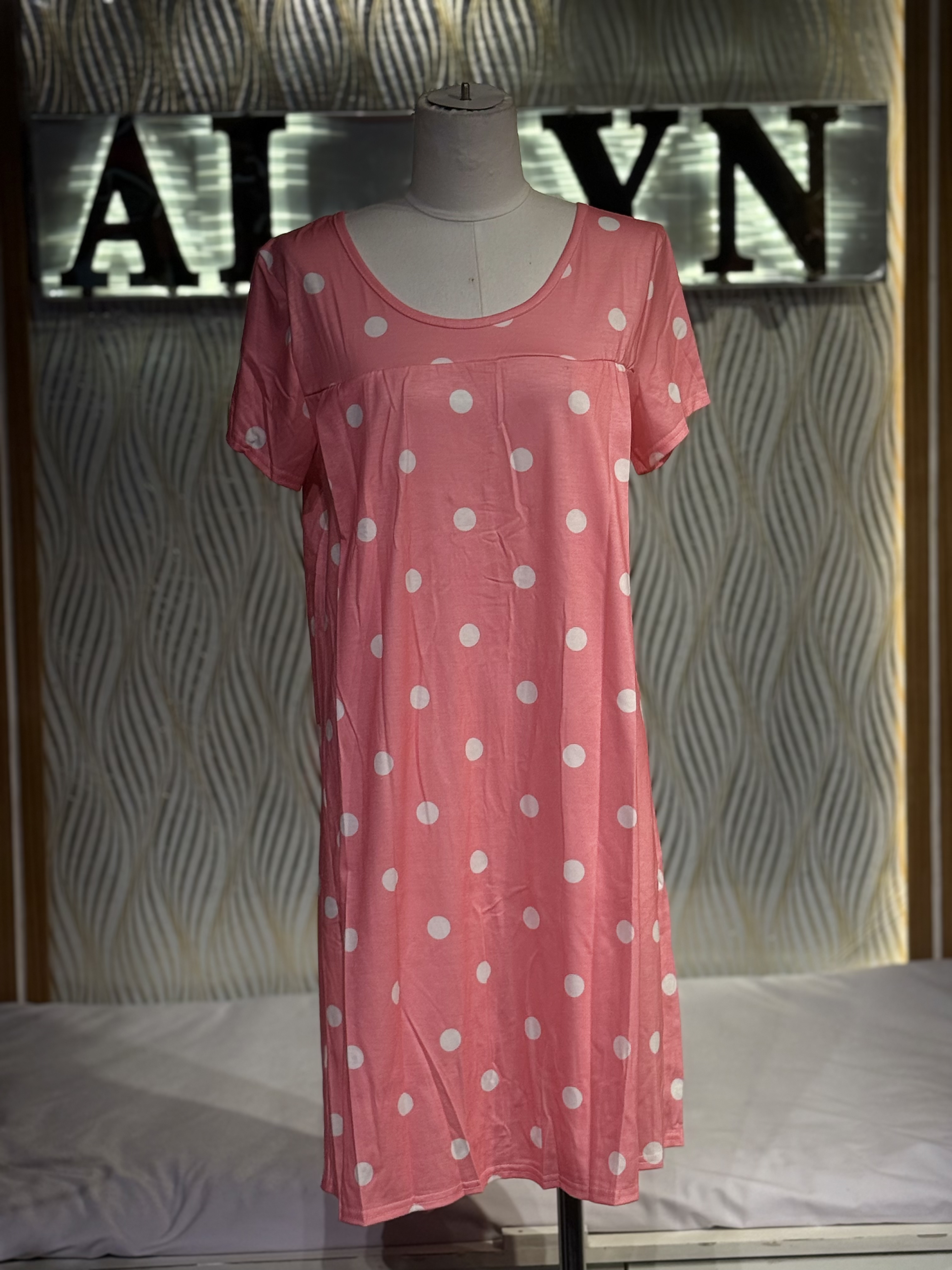 Casual Polka Dot Midi Dress - alternate view