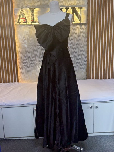 One-Shoulder Ruffle Gown
