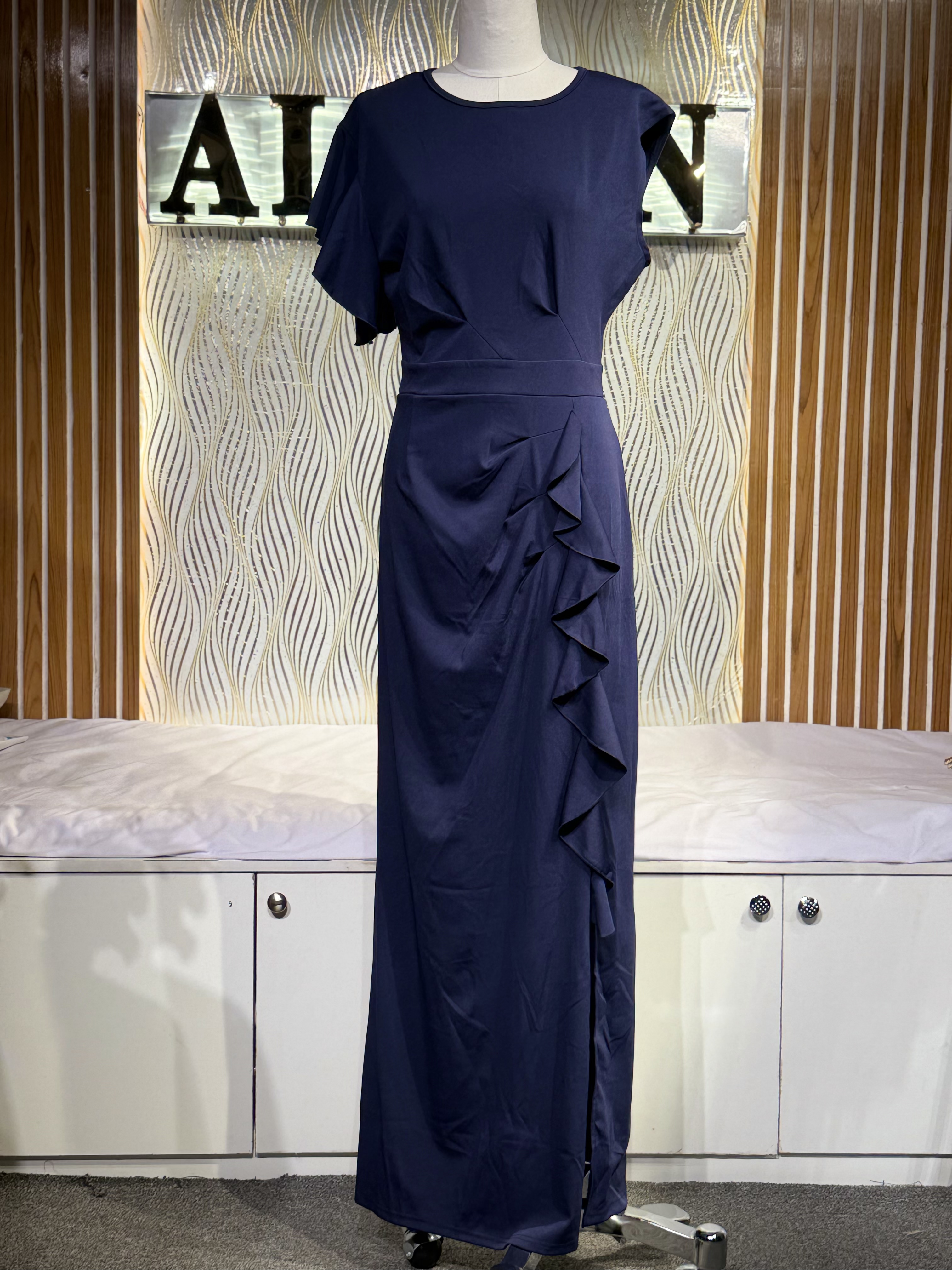 Flutter Ruffle Slit Maxi Dress - alternate view