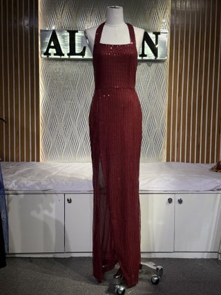 Halter Sequin Bodycon Gown