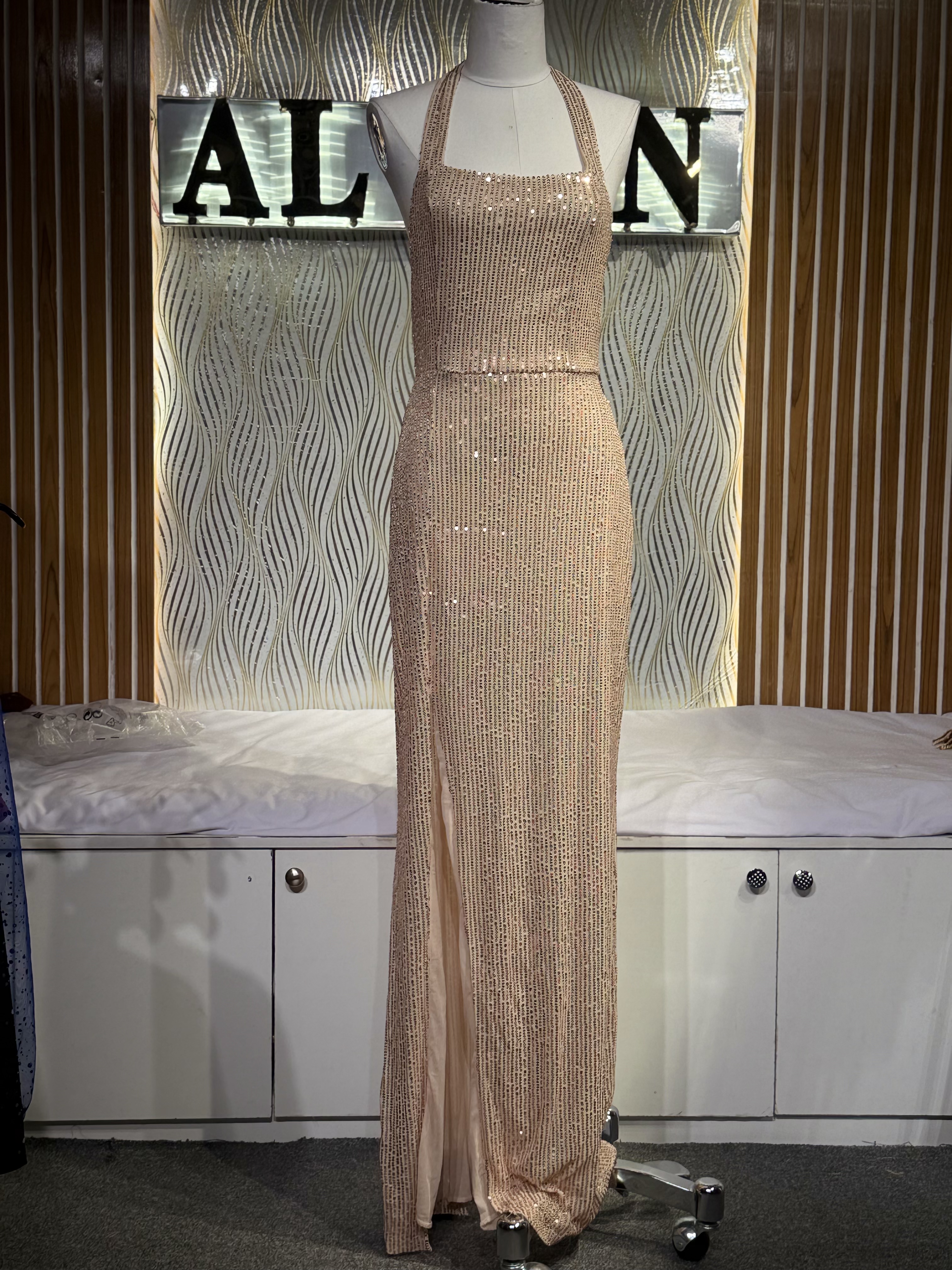 Halter Sequin Bodycon Gown - alternate view