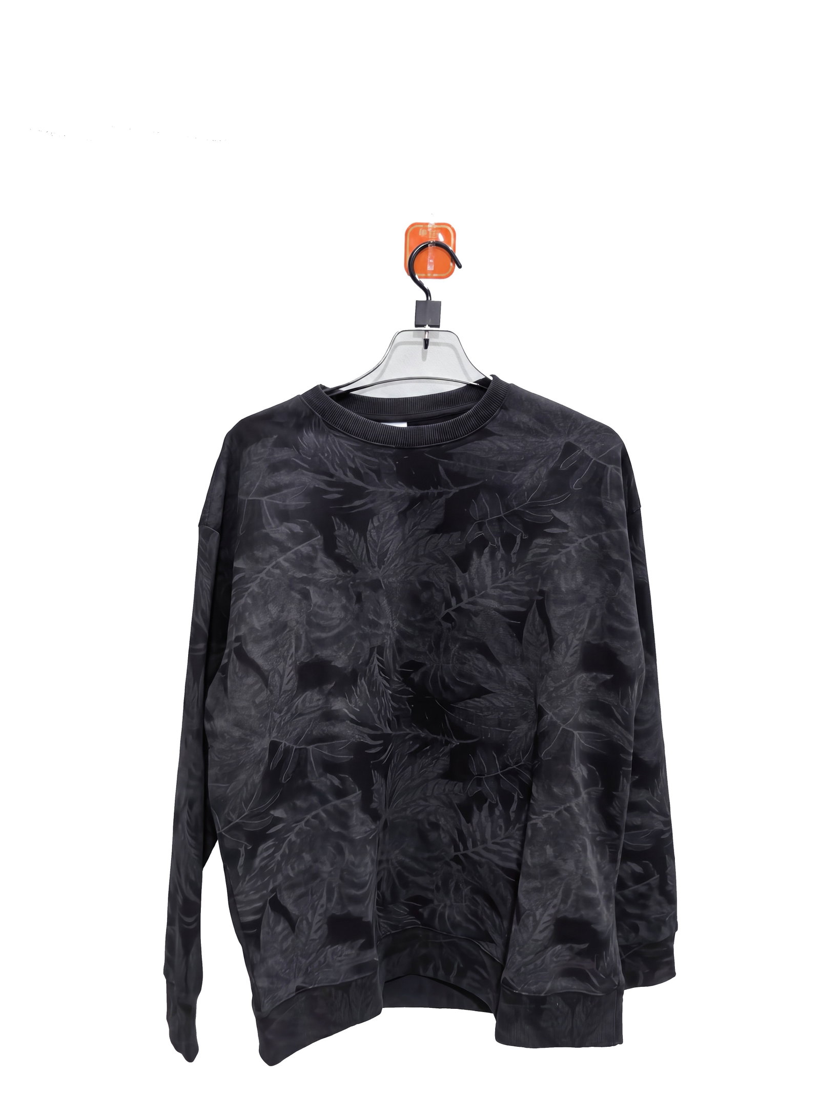 Men's Beige Apricot Leaf Print Crewneck Sweatshirt