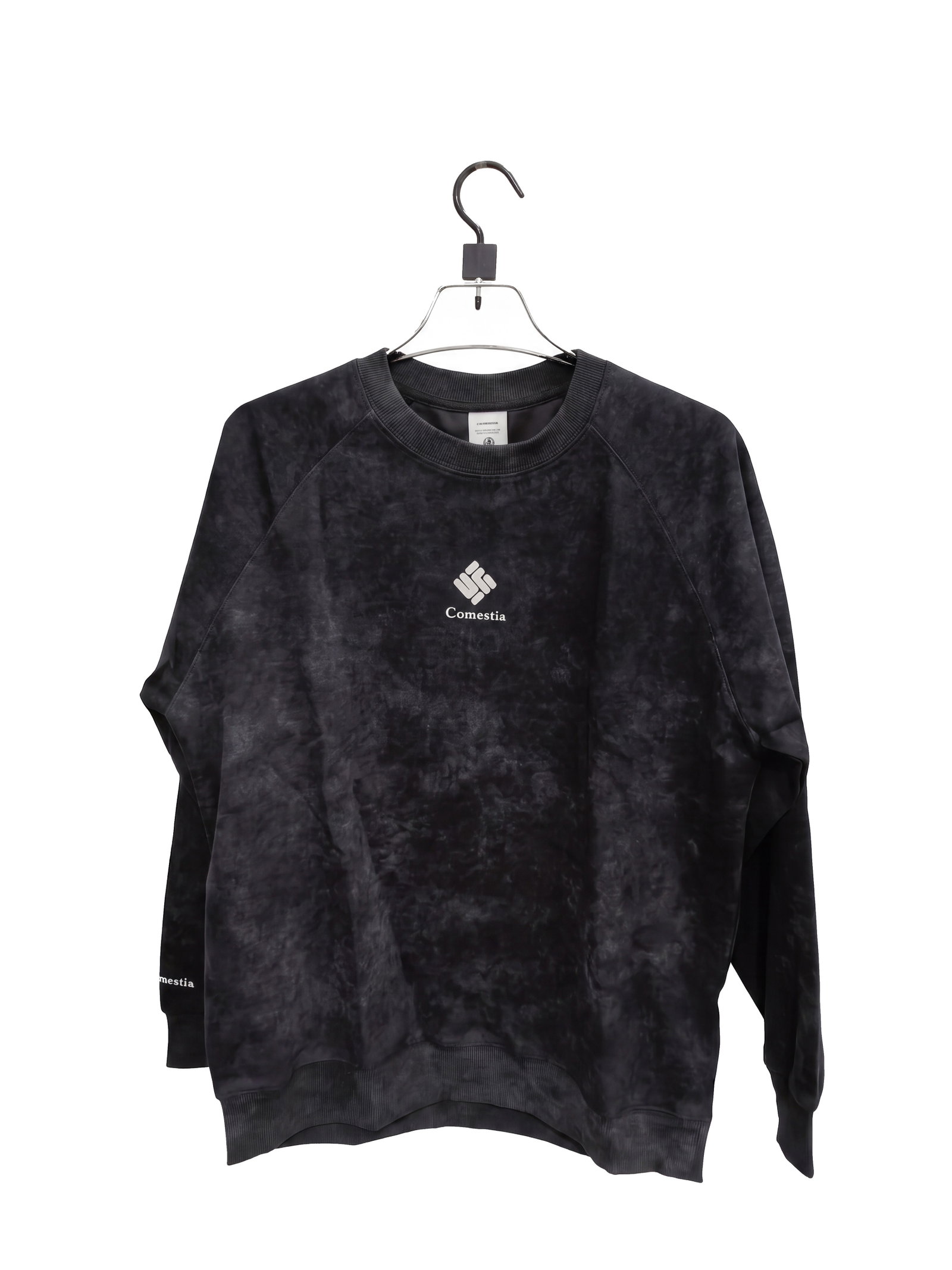 Men's Black Leaf Print Crewneck Sweatshirt