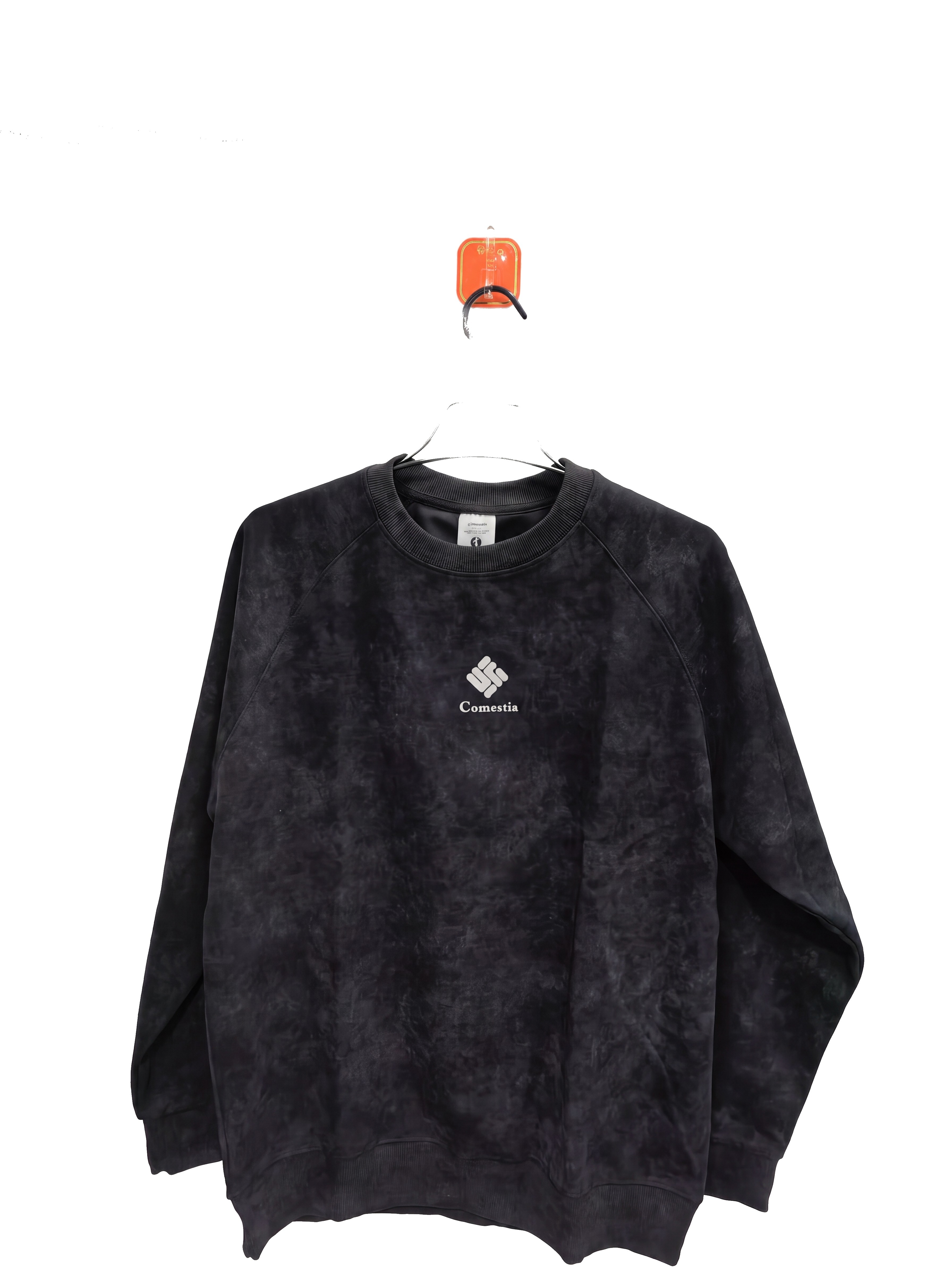 Men's Black Leaf Print Crewneck Sweatshirt - alternate view