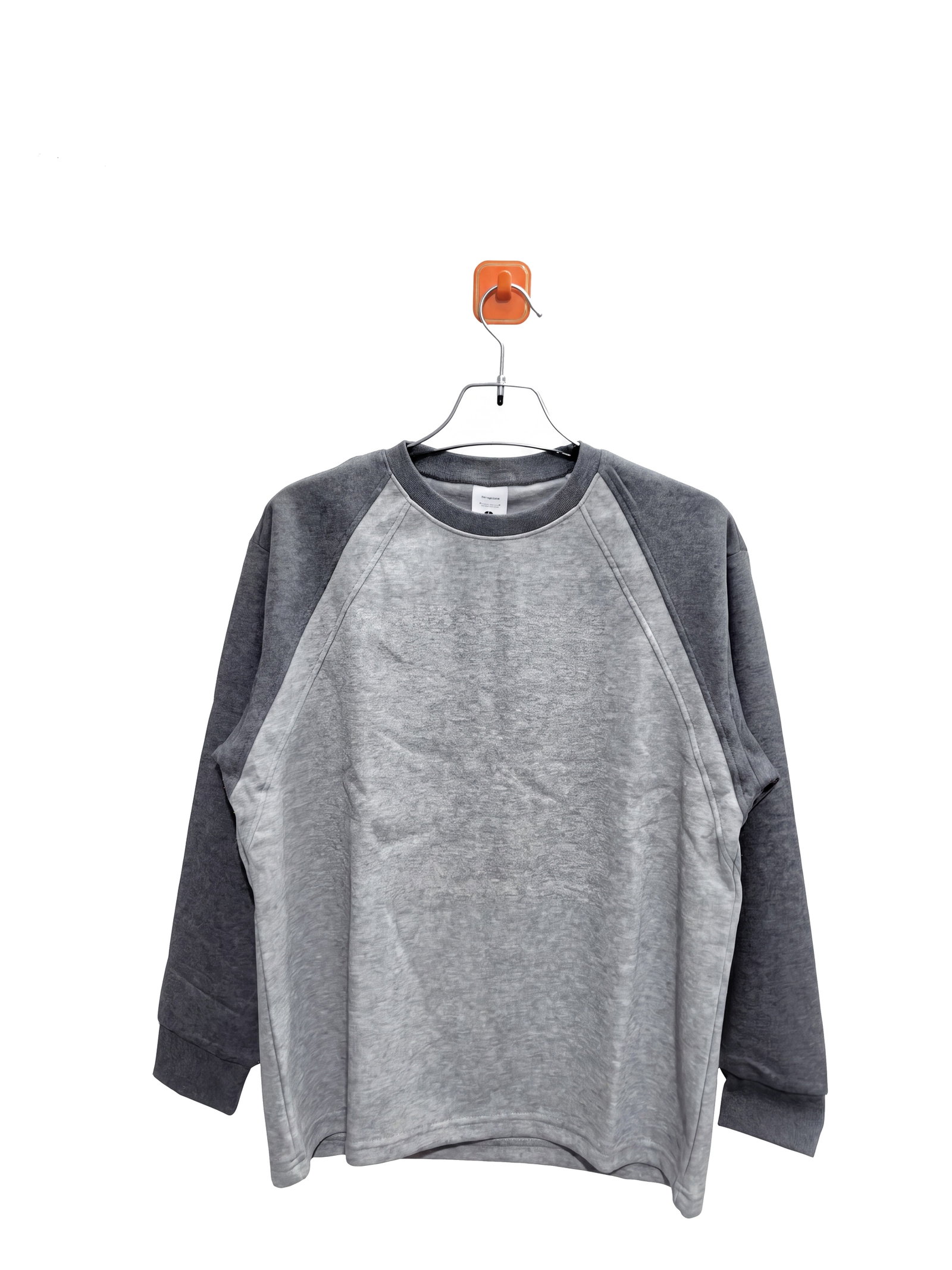 Men's Light Heather Grey/Medium Brown Color-Block Raglan Crewneck Sweatshirt
