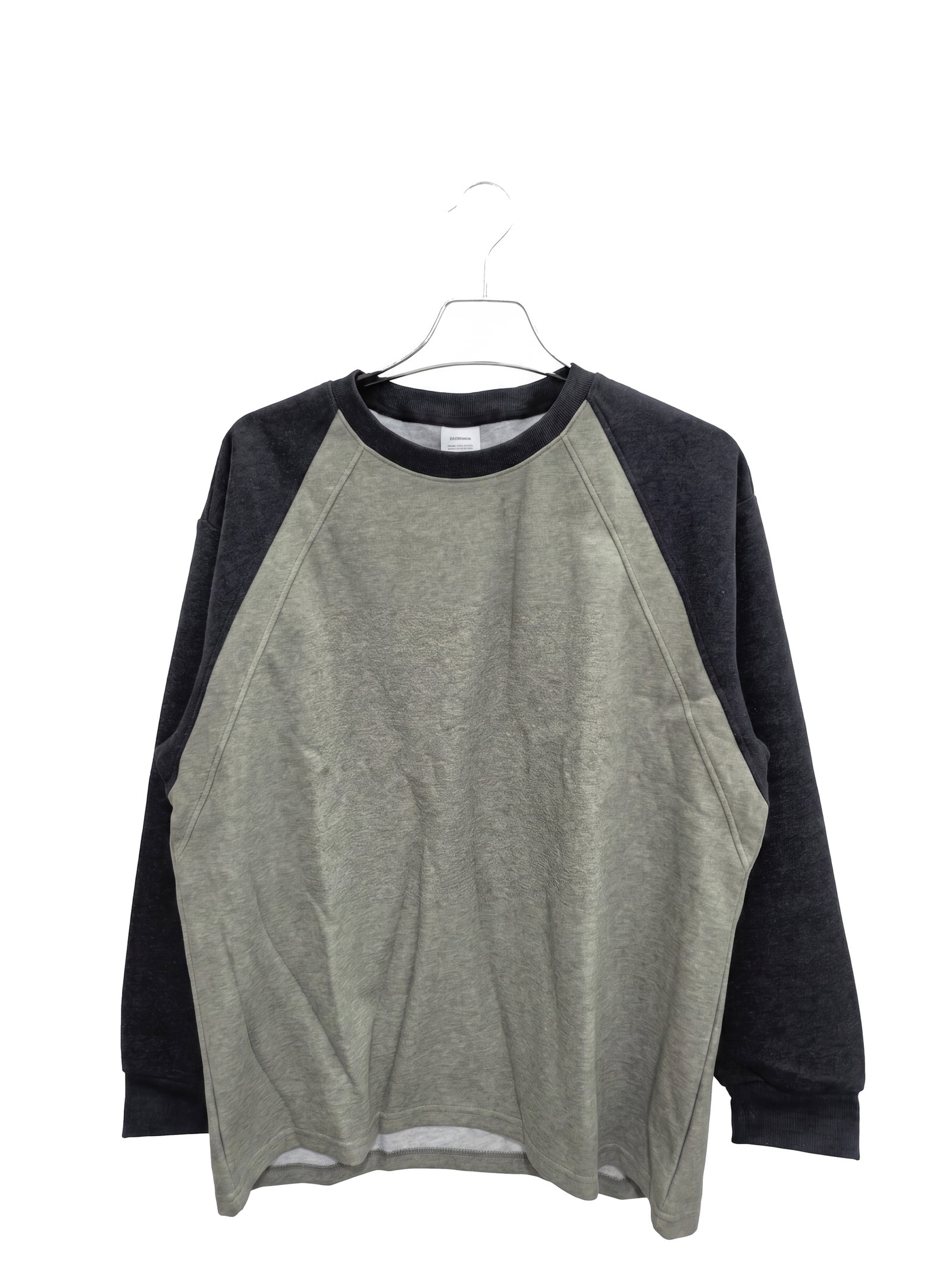 Men's Turquoise Green Color-Block Raglan Crewneck Sweatshirt