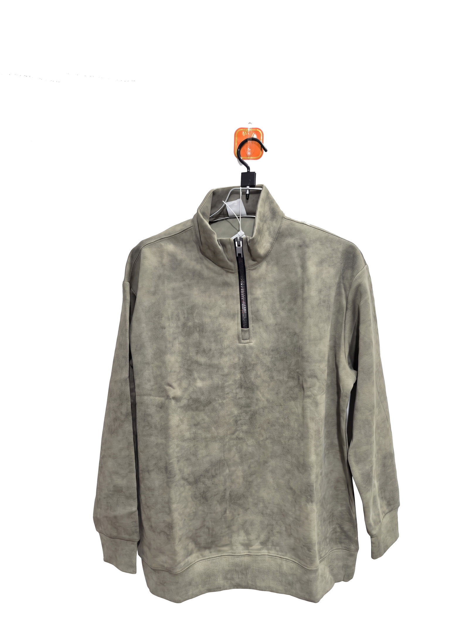 Men's Wheat Green Half-Zip Mock Neck Sweatshirt