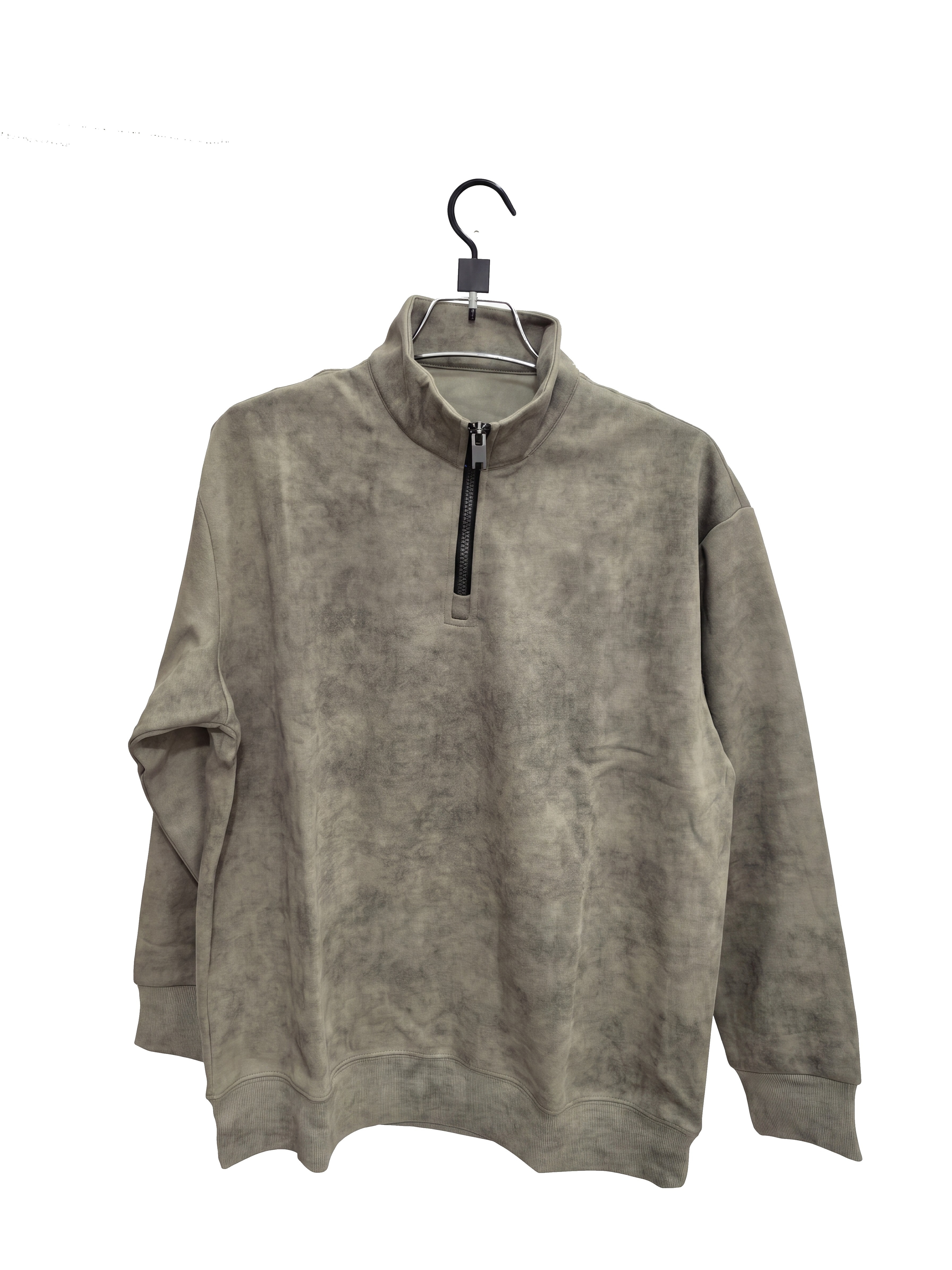 Men's Wheat Green Half-Zip Mock Neck Sweatshirt - alternate view