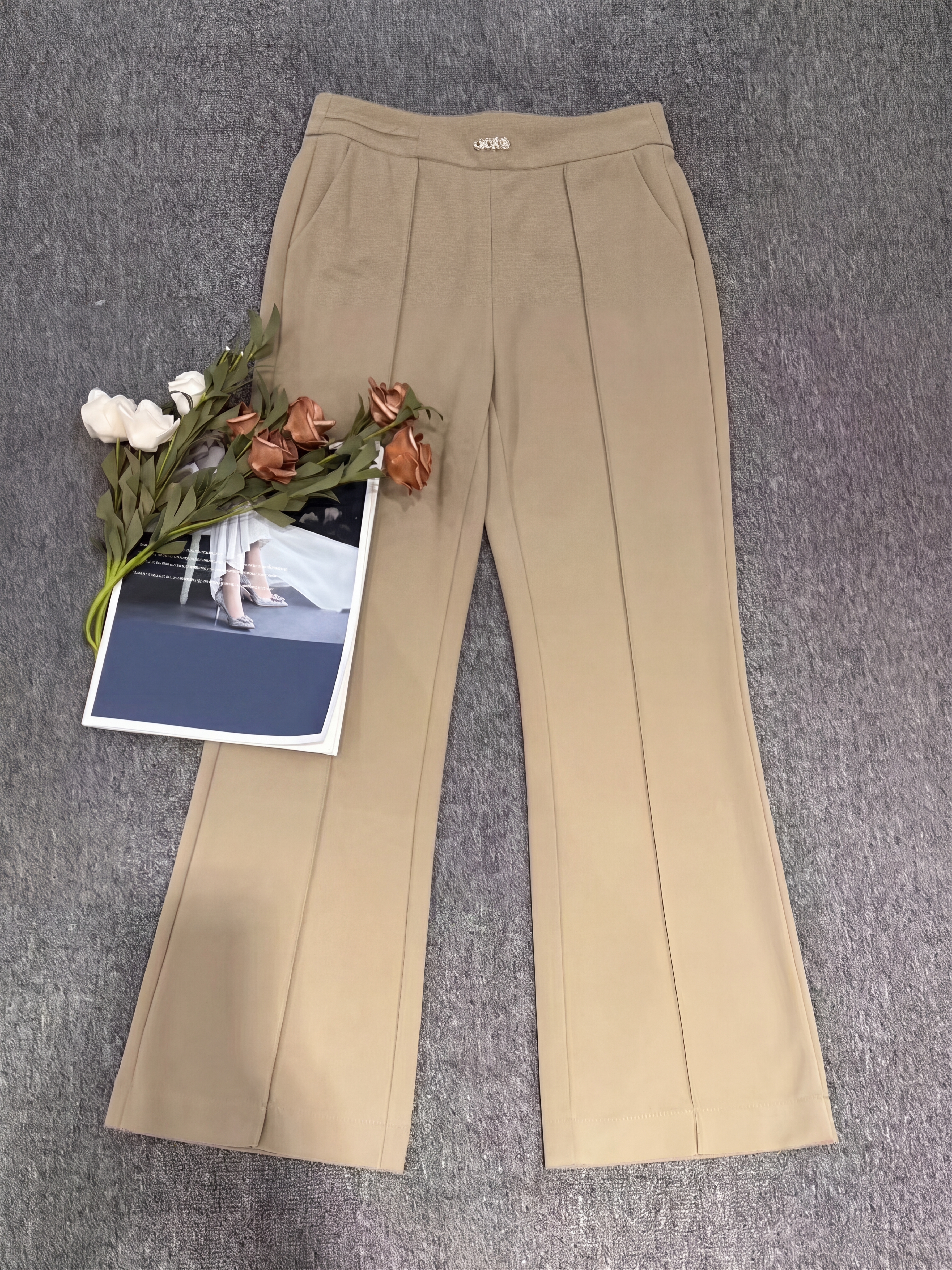 Premium Desert Khaki Tailored Trousers