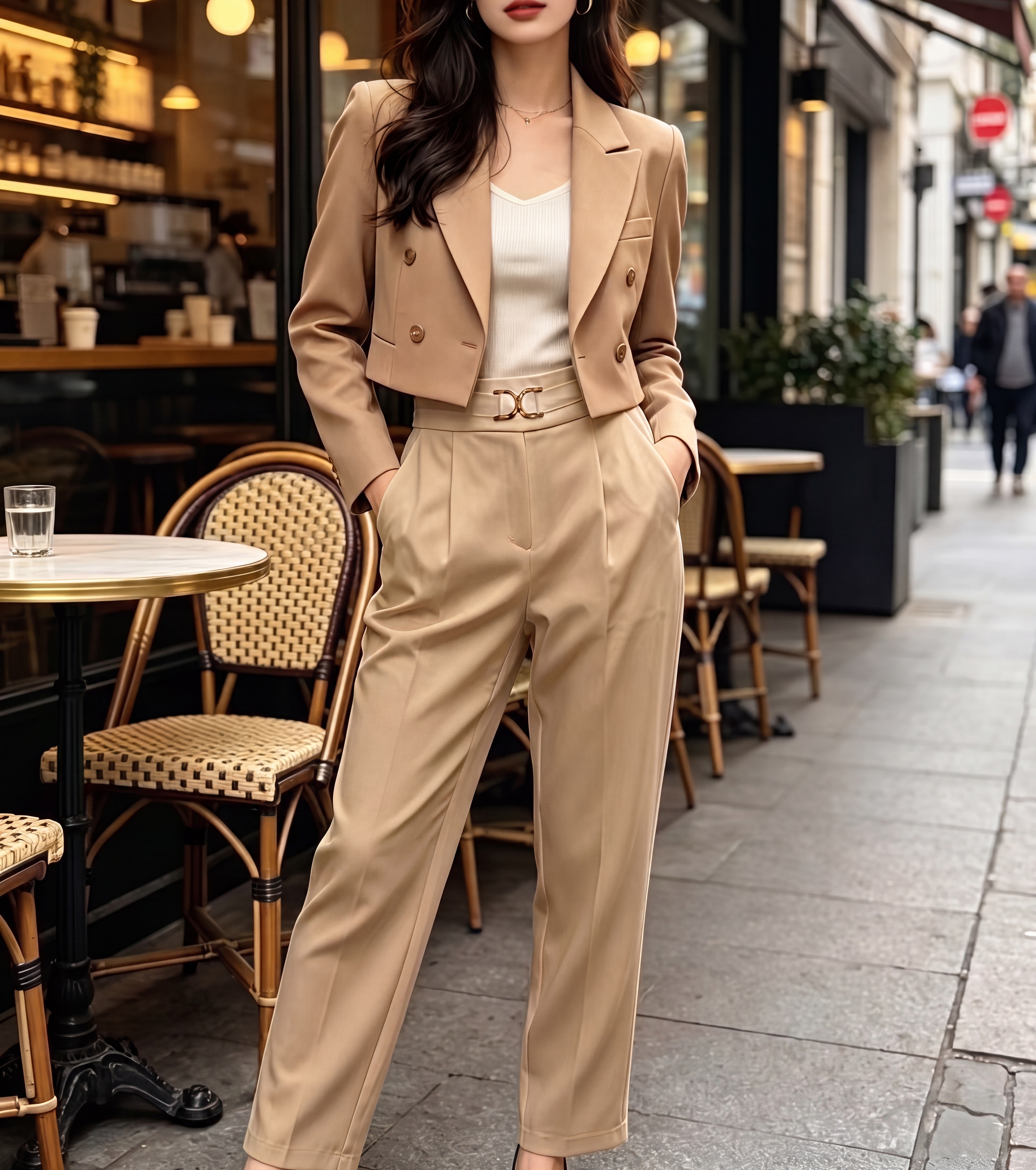 Stylish Ash Grey Tailored Trousers