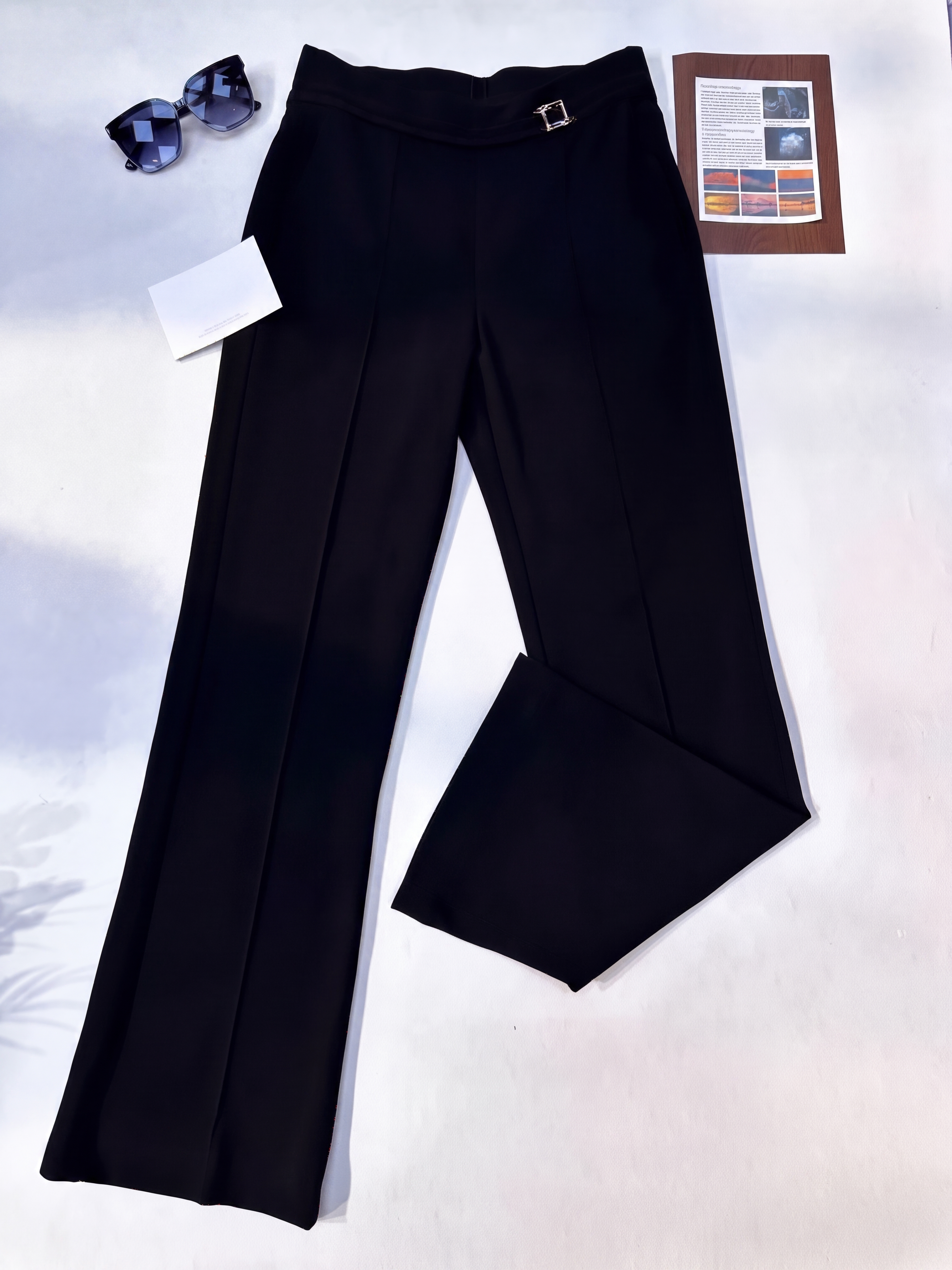 Stylish Midnight Black Flare Trousers