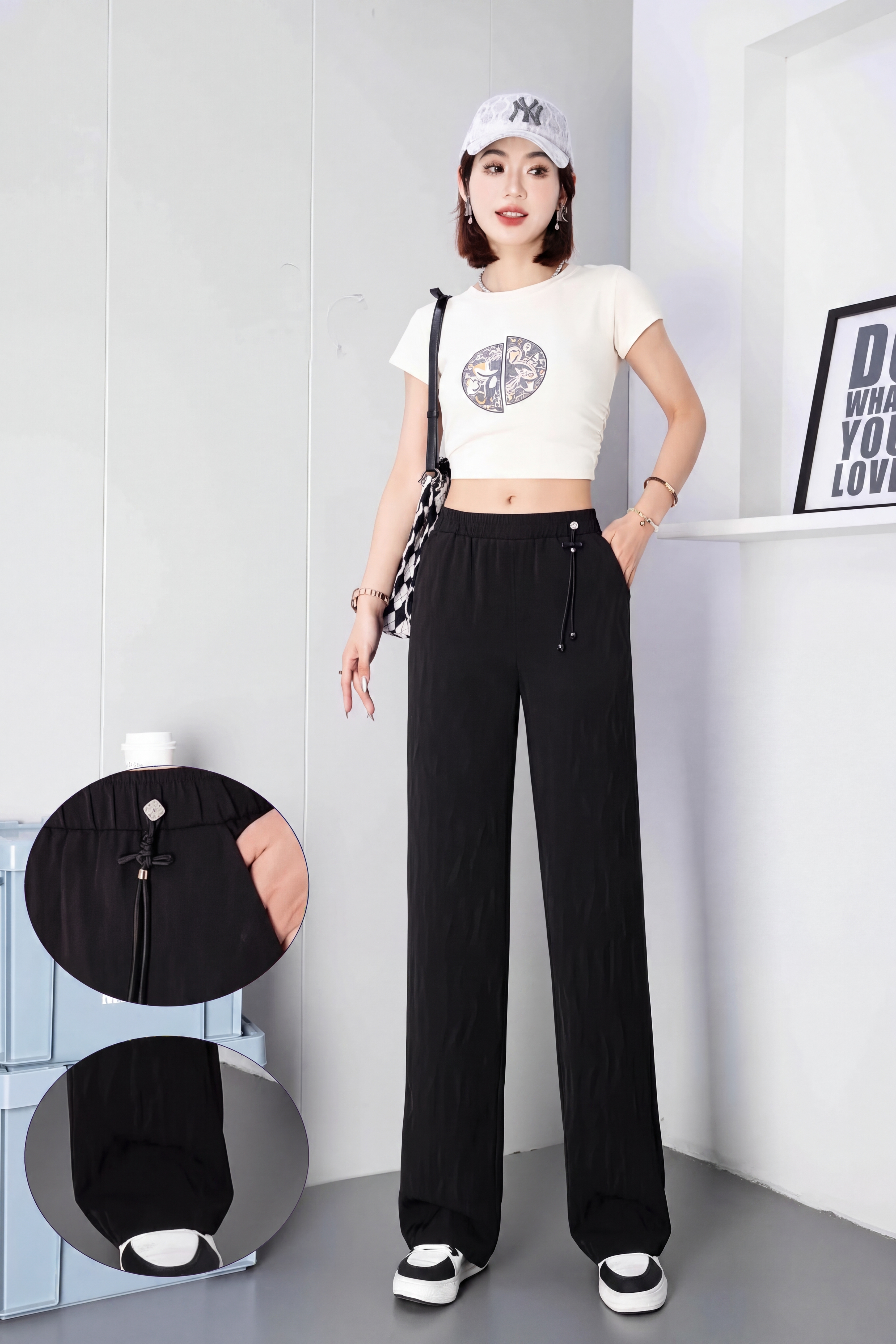 Stylish Midnight Black Tailored Trousers