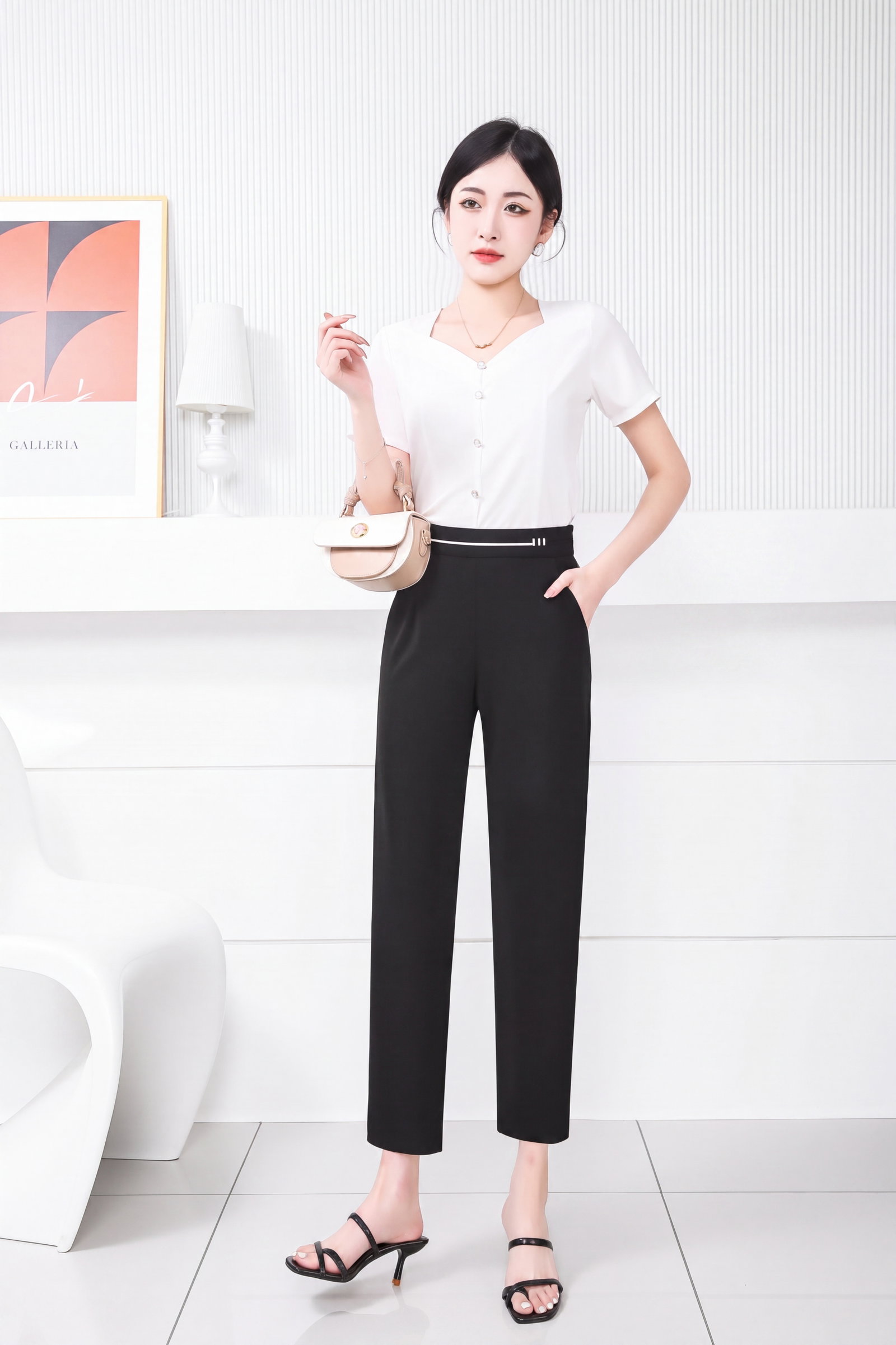 Trend Midnight Black Cropped Trousers