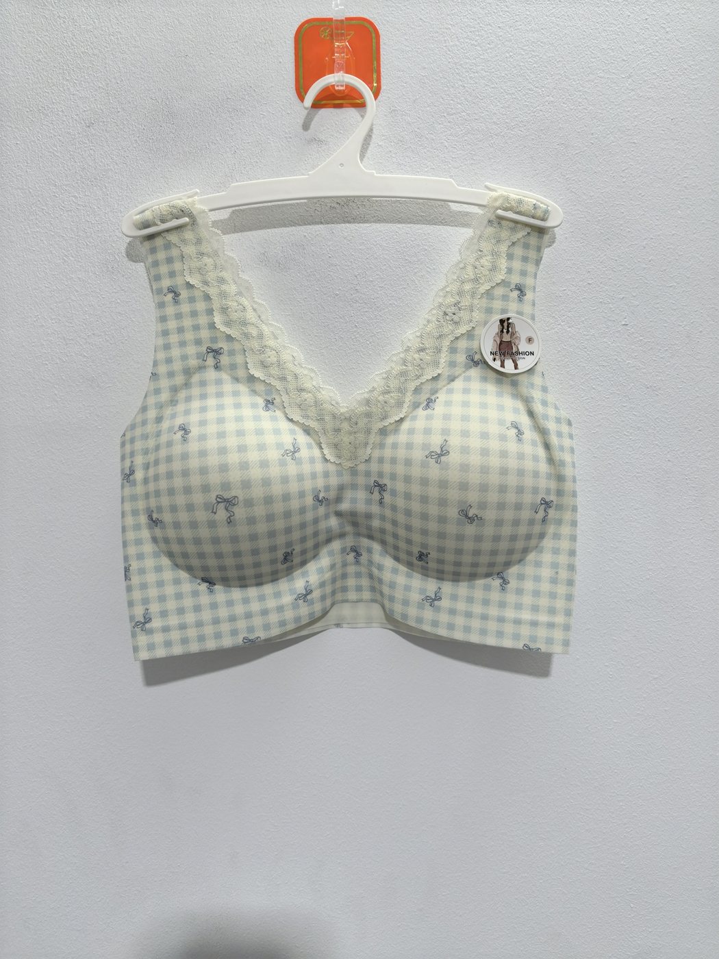 Women's Blue Plaid (蓝格) Bra - alternate view