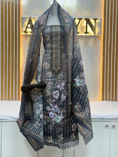 Zam Zam Dark Navy Floral Panel