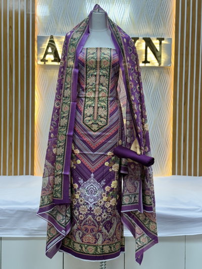 Zam Zam Purple Chevron Paisley - alternate view