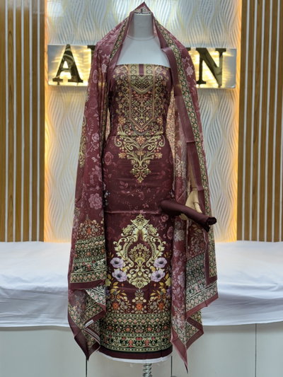 Zam Zam Maroon Ornate Panel
