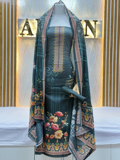 Zam Zam Teal Floral Lattice