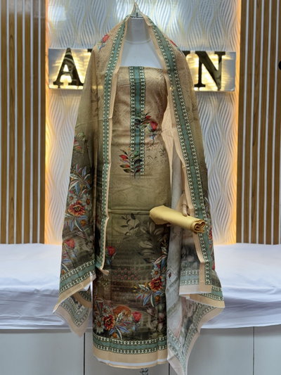 Zam Zam Olive Floral Beige
