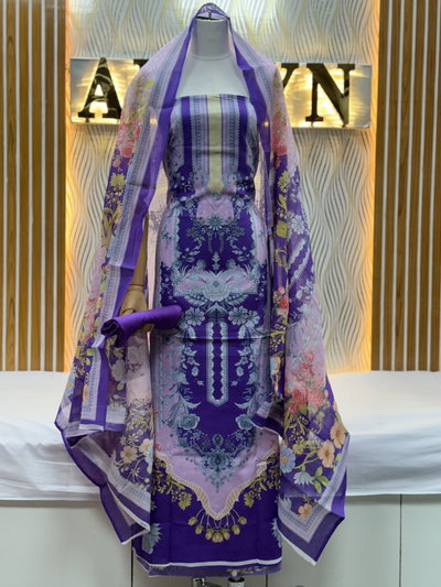 Zam Zam Floral Panel Striped Neck - alternate view