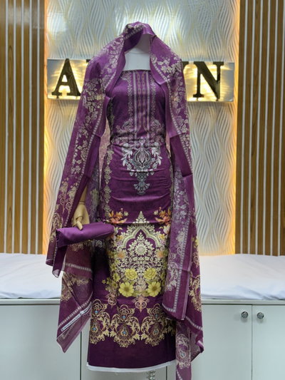 Zam Zam Purple Damask Baroque Gold