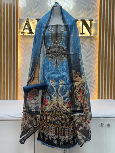 Zam Zam Blue Swan Ornate Multicolor