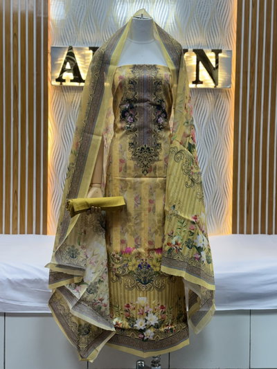 Zam Zam Golden Floral Striped