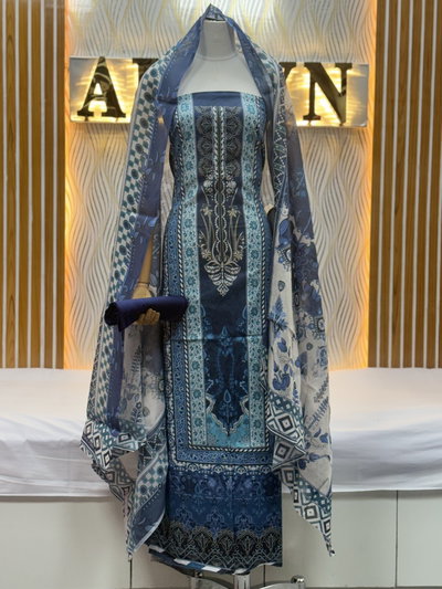 Zam Zam Blue Teal Geometric White