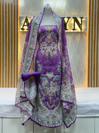 Zam Zam Purple Damask Teal Accent