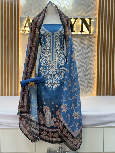 Zam Zam Blue Damask Pink Paisley
