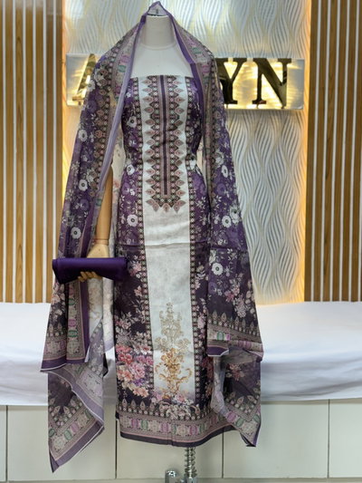 Zam Zam Purple White Bordered Panel