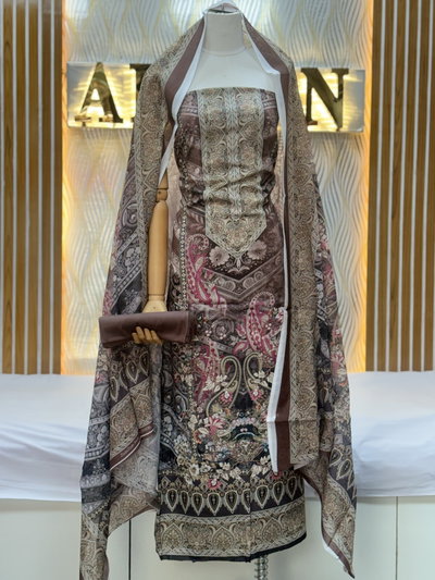 Zam Zam Brown Cream Paisley Ornate