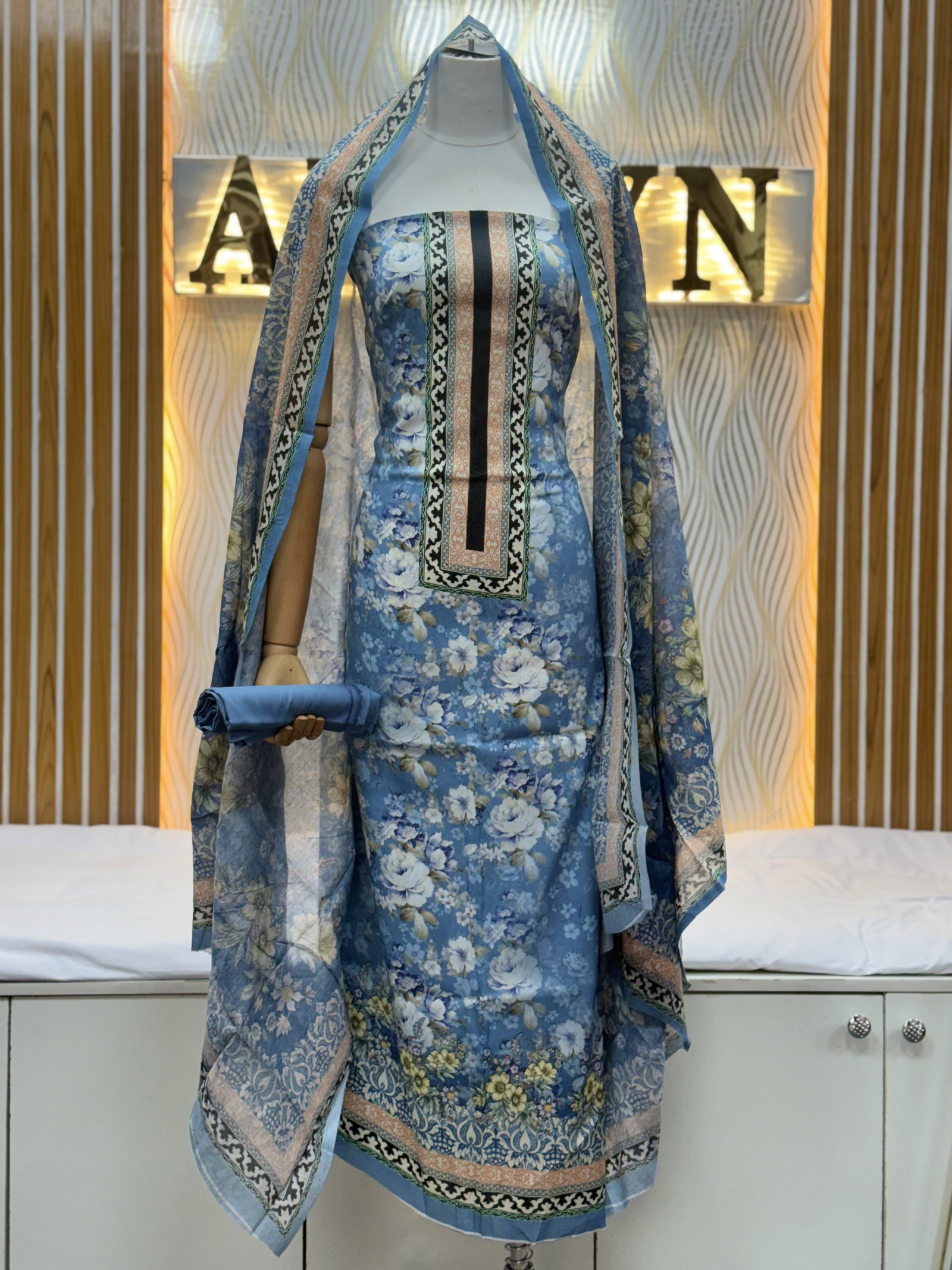 Zam Zam Blue Rose Floral Panel