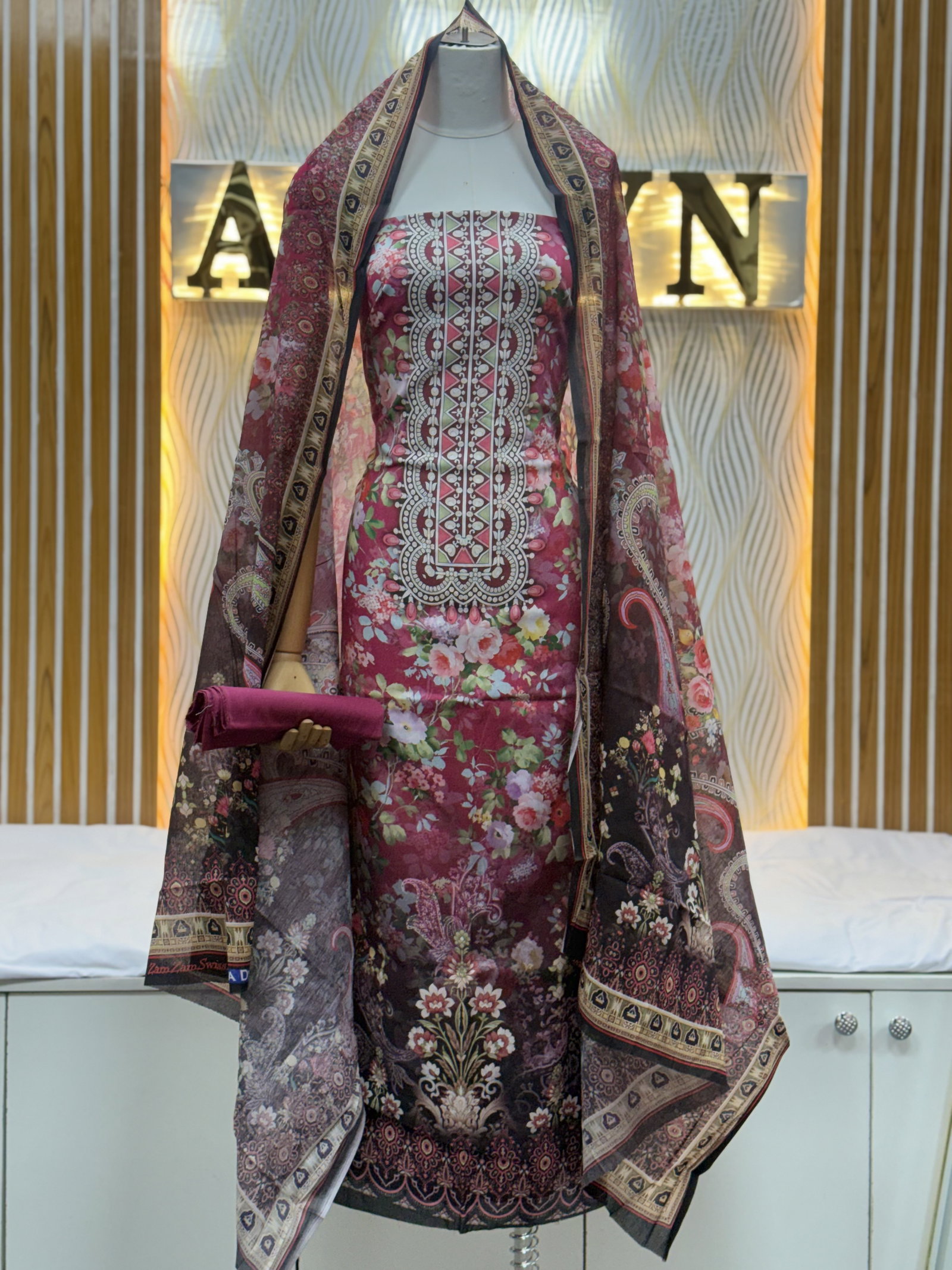 Zam Zam Magenta Lace Panel Floral