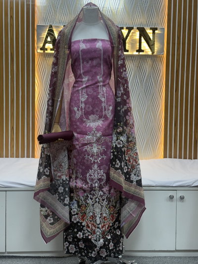Zam Zam Cherry Blossom Dark Dupatta - alternate view